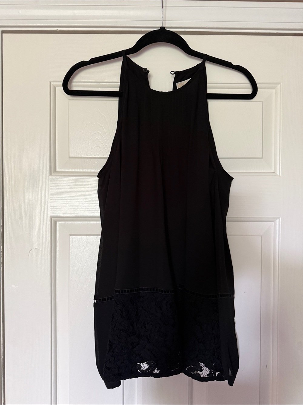 Michael Kors Black  Lace-Trim  Top